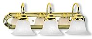 Belmont 3-Light Bathroom Vanity Light in Polished Brass & Polished Chrome