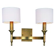 Maxim Lighting Fairmont 13 Inch 2 Light Wall Sconce in Natural Aged Brass