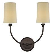 Libby Langdon for Crystorama Sylvan 16 Inch Wall Sconce in Dark Bronze