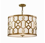 Libby Langdon for Crystorama Jennings 18 Inch Drum Chandelier in Aged Brass
