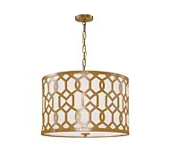 Libby Langdon for Crystorama Jennings 24 Inch Drum Chandelier in Aged Brass
