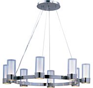 Maxim Silo 8 Light Frosted Glass Chandelier in Polished Chrome