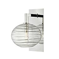 Hudson Valley Breton 13 Inch Wall Sconce in Polished Nickel