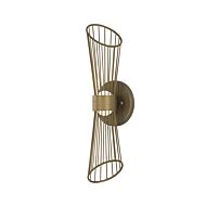 Zeta 2-Light LED Wall Sconce in Natural Aged Brass
