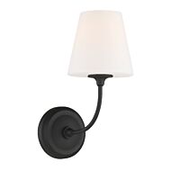 Crystorama Sylvan Wall Sconce in Black Forged