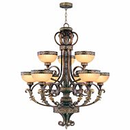Seville 9-Light Chandelier in Palacial Bronze w with Gildeds