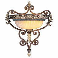 Seville 1-Light Wall Sconce in Palacial Bronze w with Gildeds