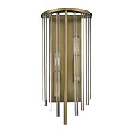 Hudson Valley Lewis 2 Light 15 Inch Wall Sconce in Aged Brass