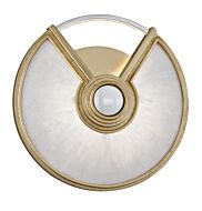 Corbett Venturi Wall Sconce in Gold Leaf With Polished Stainless