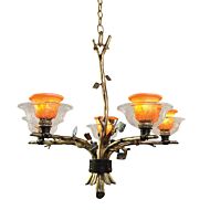 Kalco Cottonwood 5 Light Chandelier in Aged Silver