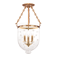 Hudson Valley Hampton 3 Light Ceiling Light in Aged Brass