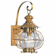 Harbor 1-Light Outdoor Wall Lantern in Flemish Brass