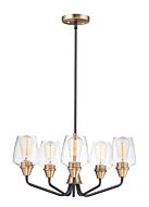 Maxim Goblet 5 Light Transitional Chandelier in Bronze and Antique Brass