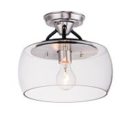Maxim Goblet Ceiling Light in Black and Satin Nickel