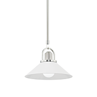 Hudson Valley Syosset Mini Pendant in Polished Nickel and White