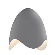 Sonneman Waveforms 23.25 Inch White Bell LED Pendant in Dove Gray