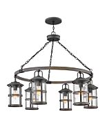 Hinkley Lakehouse 6-Light Outdoor Pendant In Aged Zinc