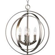Equinox 4-Light Foyer Pendant in Burnished Silver