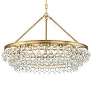 Crystorama Calypso 6 Light 20 Inch Transitional Chandelier in Vibrant Gold with Clear Glass Drops Crystals