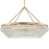 Crystorama Calypso 8 Light 26 Inch Transitional Chandelier in Vibrant Gold with Clear Glass Drops Crystals