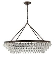 Crystorama Calypso 8 Light 26 Inch Transitional Chandelier in Vibrant Bronze with Clear Glass Drops Crystals