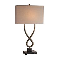 Talema 1-Light Table Lamp in Aged Silver Leaf