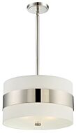 Libby Langdon for Crystorama Grayson 10 Inch Drum Pendant in Polished Nickel