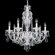 Schonbek Sterling 7 Light Chandelier in Silver with Clear Heritage Crystals