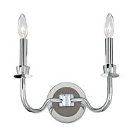 Kalco Sharlow 2 Light 12 Inch Wall Sconce in Chrome