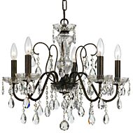 Crystorama Butler 5 Light 19 Inch Chandelier in English Bronze with Swarovski Spectra Crystal Crystals