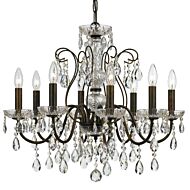 Crystorama Butler 8 Light 22 Inch Chandelier in English Bronze with Swarovski Spectra Crystal Crystals