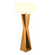 Spin 1-Light Floor Lamp in Teak