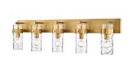 Z-Lite Fontaine 5-Light Bathroom Vanity Light In Rubbed Brass