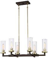 Minka Lavery Ainsley Court 6 Light 17 Inch Pendant Light in Aged Kinston Bronze with Brushed
