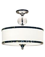 Z-Lite Cosmopolitan 3-Light Semi Flush Mount Ceiling Light In Chrome