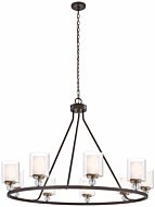 Minka Lavery Studio 5 9 Light Transitional Chandelier in Painted Bronze with Natural Brush