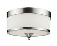 Z-Lite Cosmopolitan 3-Light Flush Mount Ceiling Light In Brushed Nickel