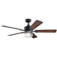Kichler Lyndon Patio 3 Light 60 Inch Outdoor Ceiling Fan in Distressed Black