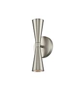 Milo 2-Light LED Wall Sconce in Satin Nickel