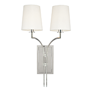 Hudson Valley Glenford 2 Light 22 Inch Wall Sconce in Polished Nickel
