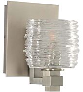 Kalco Clearwater 5 Inch Bathroom Vanity Light in Satin Nickel