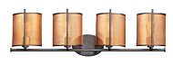 Maxim Caspian 4 Light Wall Sconce in Oil Rubbed Bronze and Antique Brass