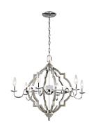 Sea Gull Socorro 6 Light LED Transitional Chandelier in Washed Pine