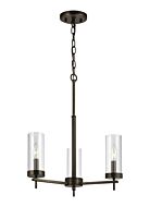 Sea Gull Zire 3 Light LED Chandelier in Brushed Oil Rubbed Bronze