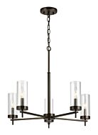 Sea Gull Zire 5 Light LED Chandelier in Brushed Oil Rubbed Bronze