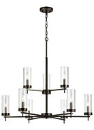 Sea Gull Zire 9 Light LED Chandelier in Brushed Oil Rubbed Bronze