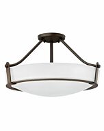 Hinkley Hathaway 4-Light Semi-Flush Ceiling Light In Olde Bronze With Etched White Glass