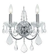 Crystorama Imperial 2 Light 14 Inch Wall Sconce in Polished Chrome with Clear Spectra Crystals