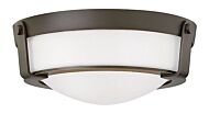 Hinkley Hathaway 2-Light Flush Mount Ceiling Light In Olde Bronze With Etched White Glass
