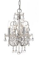 Crystorama Imperial 4 Light 18 Inch Mini Chandelier in Polished Chrome with Clear Swarovski Strass Crystals